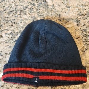 Jordan‎ Black and Red Striped Kids Beanie